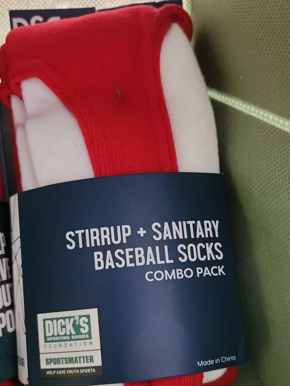 DSG Stirrup & Sanitary Baseball Socks - Red and White Combo -Two Packs Of 2